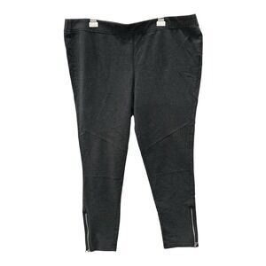 Lauren‎ Ralph Lauren Black Pull On Stretch Legging Pants Women's XL Zip Ankles